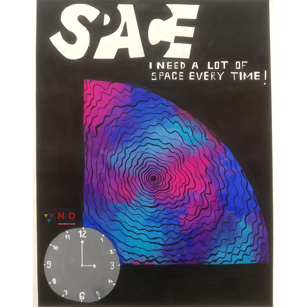 Bold typographic poster design studies on a studio desk